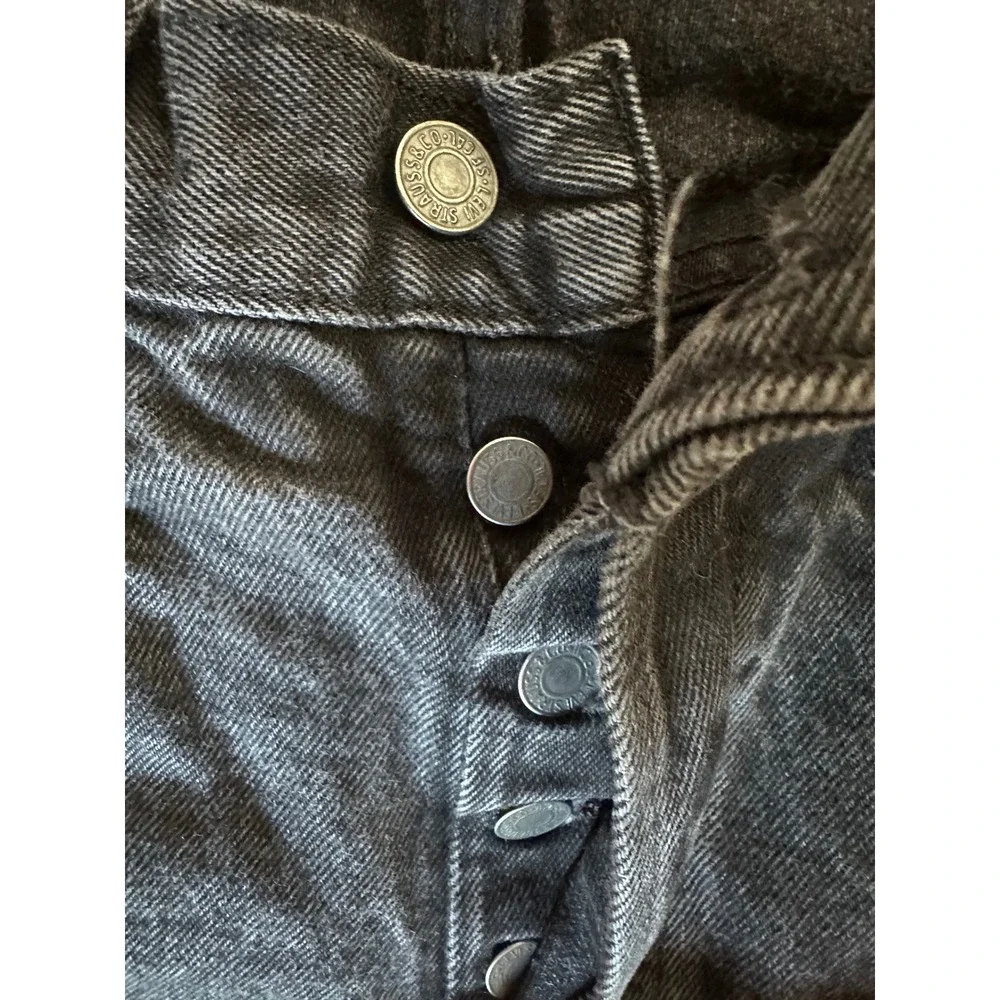 Levis 501 button fly Original Fit Mens Jeans Washed Black Straight Leg 31x30